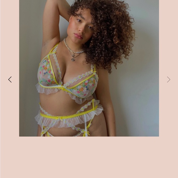 For Love & Lemons lingerie set summer loving garter belt, bra, thong Sz M NWT - Picture 9 of 9